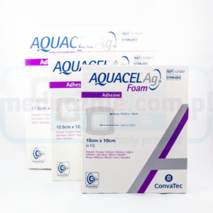 Aquacel Spumă Ag adezivă 17,5 * 17,5 cm pansament din spumă multistrat 1pc